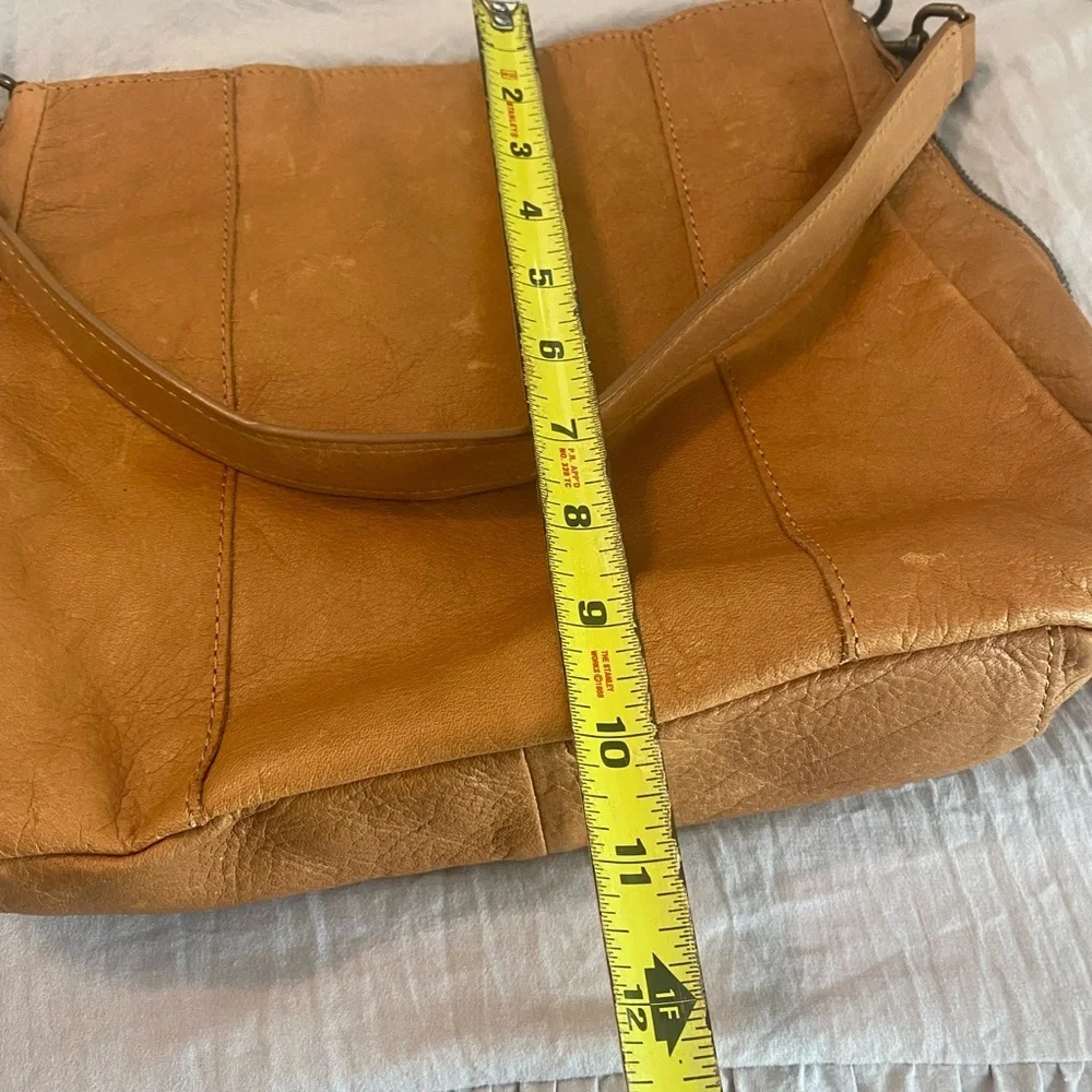 American Leather Co. Buttery Soft Tote Shopper Hobo Shoulder Bag Camel Brown - Picture 7 of 8